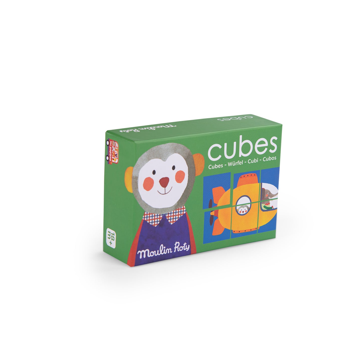 Moulin Roty 6 cubes puzzle Les Popipop