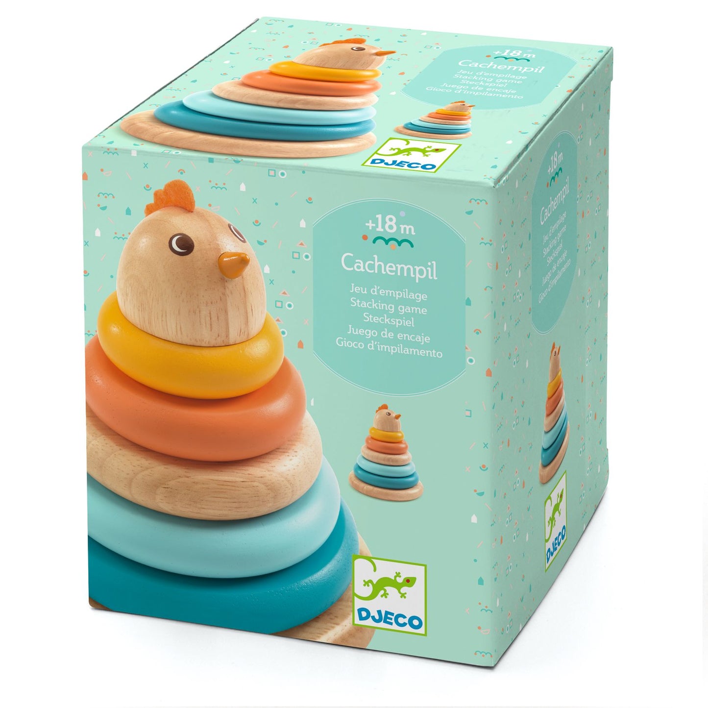 Djeco Cachempil wooden stacking game