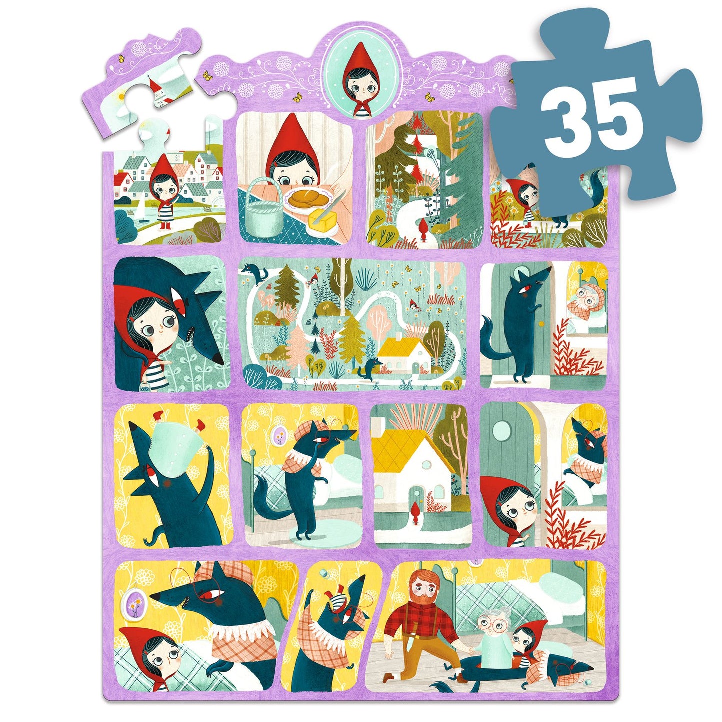 Djeco Story puzzle - Little Red Riding Hood - 35pcs