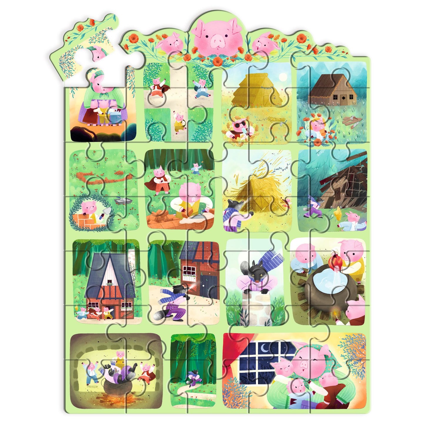 Djeco Story puzzle - Three Little Pigs - 35 pcs