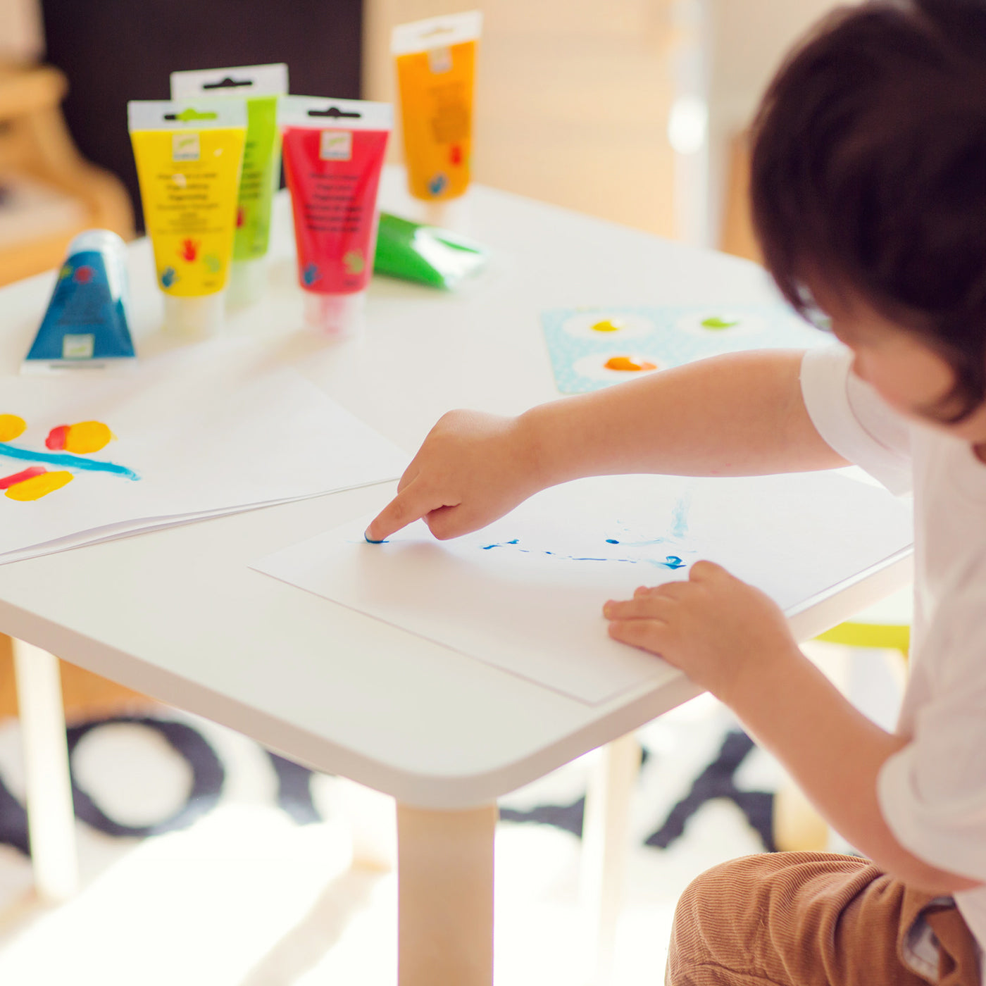 Djeco 6 Finger paint tubes - Bright colours
