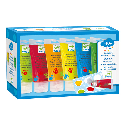 Djeco 6 Finger paint tubes - Bright colours