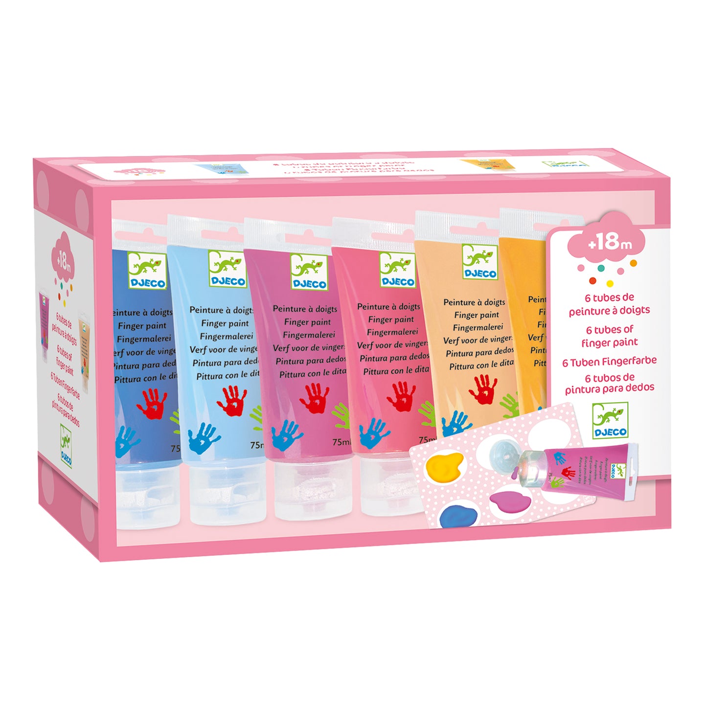 Djeco 6 Finger paint tubes - Light palette