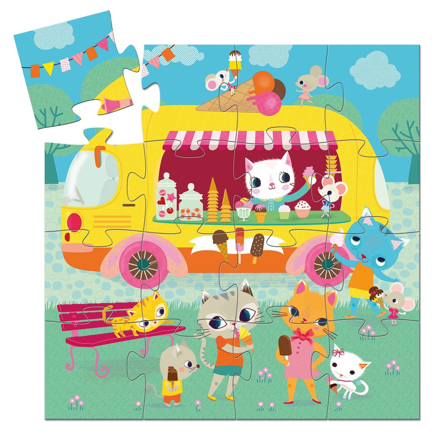 Djeco Ice cream van puzzle - 16 pcs