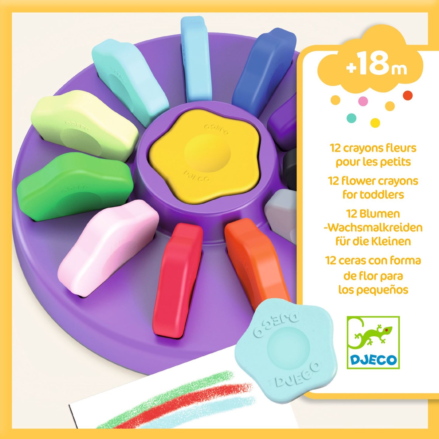 Djeco 12 Flower crayons for toddlers